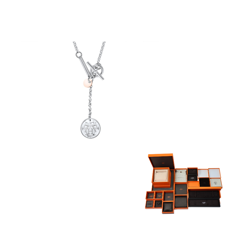 HERMES 925 Sterling Silver Necklaces Unisex
