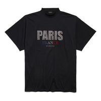 (WMNS) Balenciaga Paris Strass T-shirt Oversized 'Black' 787349TRVL51000