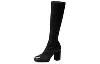 CHANEL Knee-high Boots Women's Black