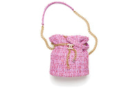 CHANEL Woolen Bucket Bag Handbag Shoulder Bag Crossbody Bag Women's Pink