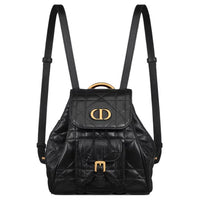 DIOR Caro Lambskin And Calfskin Small Backpack Women's Black