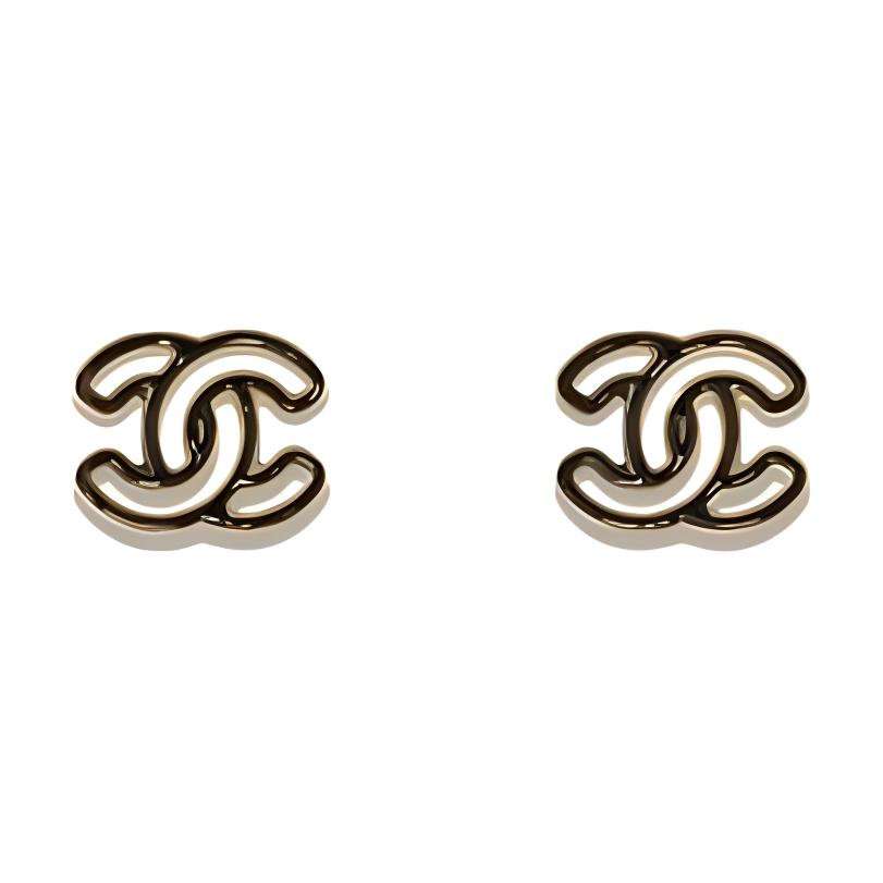 CHANEL Metal Earrings Women's Black