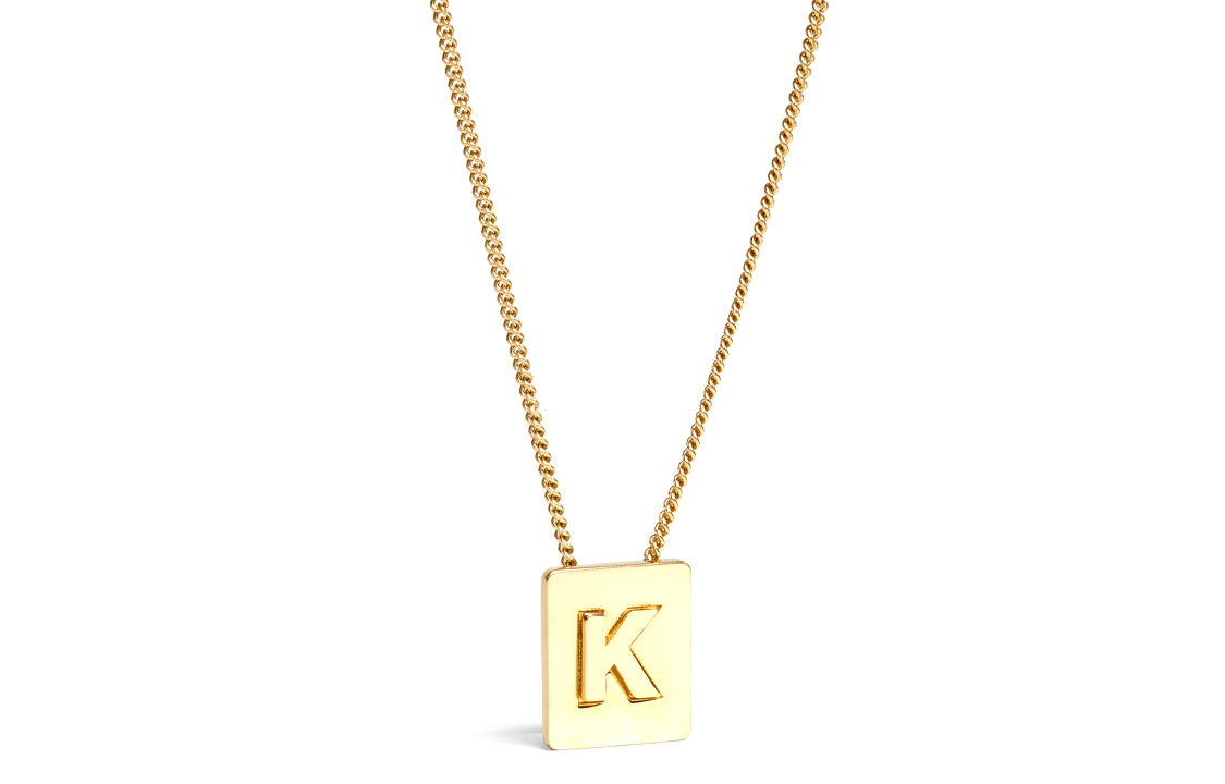 CELINE Alphabet K Necklace In Brass With Gold Finish