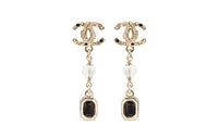 CHANEL Metal Earrings Women's Gold/Black