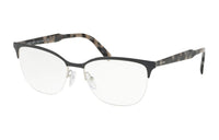 PRADA Pure Titanium Stainless Steel Plastic Oval Eyeglass Frames Unisex Black