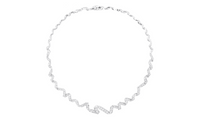 DIOR 18K White Gold Diamonds Necklaces Unisex Silver