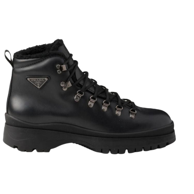 PRADA Brixxen Ankle Length Outdoor Boots 4cm Men's Black