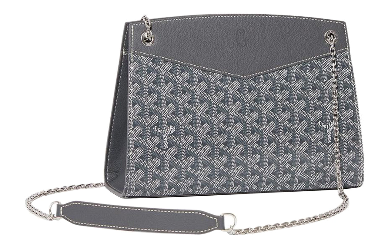 GOYARD Rouette Canvas With Leather Totes Chain Bag Shoulder Bag Women's Gray