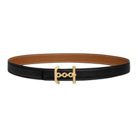 HERMES Calfskin Leather Belts Women's Pink Gold Width 2.4CM
