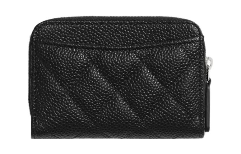 CHANEL Lambskin Coin Purse Card Holder, Wallet Regular Women's Black