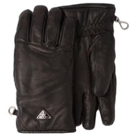 PRADA Wool, Leather, Enamel, Metal Gloves Men's Black
