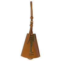 MIU MIU Metal Leather Pendants Women's Brown