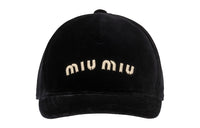 MIU MIU Cotton Baseball Caps Women's Black