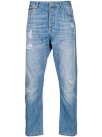 Brunello Cucinelli Distressed Straight-Leg Jeans