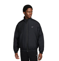 Nike Lab Solo Swoosh Satin Bomber Jacket 'Black Kumquat' DN1266-010