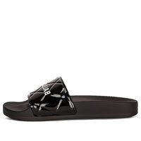 (WMNS) Balenciaga Quilted Logo Rubber Slides Sandals Black 623522W19V21090