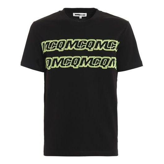 Alexander McQueen SS21 Embroidered Alphabet Logo Short Sleeve Tee 'Black Green' 277605-RNT30-1000