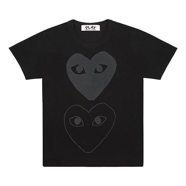 (WMNS) COMME des GARCONS PLAY Double Hearts T-Shirt 'Black' AZ-T193-051-1