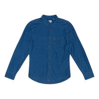 Men's Levis Solid Color Long Sleeves Shirt Blue 86619-0006