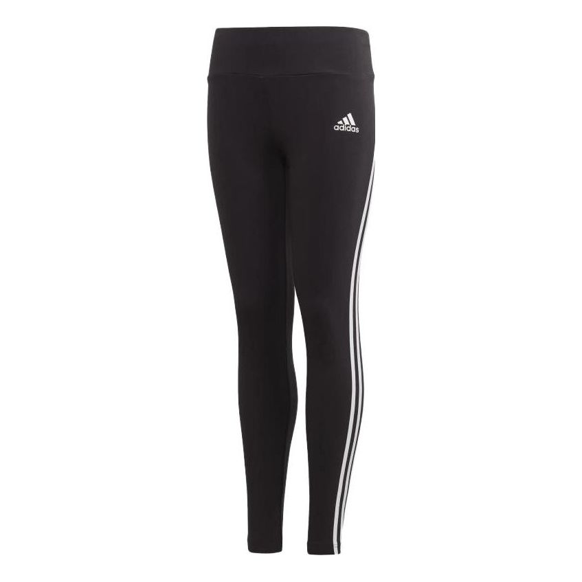 (GS) adidas 3-Stripes Cotton Tights 'Black' GE0945