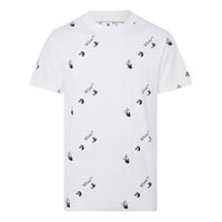 Off-White FW21 Logo Full Print Round Neck Short Sleeve Ordinary Version White OMAA027R21JER0120110-1