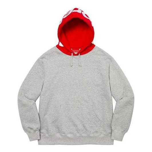 Supreme Contrast Hooded Sweatshirt 'Grey Red White' SUP-FW21-147
