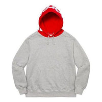 Supreme Contrast Hooded Sweatshirt 'Grey Red White' SUP-FW21-147