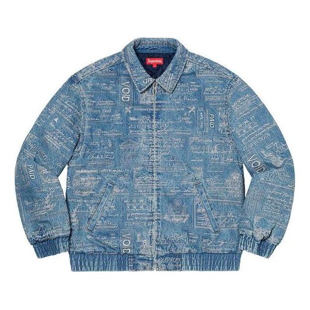 Supreme Checks Embroidered Denim Jacket 'Teal' SUP-SS20-452
