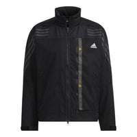 adidas Th 99 Pro Wvjk Solid Color Stripe Casual Sports Hooded Jacket Black HE9909