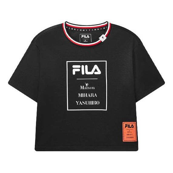 (WMNS) FILA x MIHARA YASUHIRO/ Mihara Yasuhiro Crossover Printing Logo Short Sleeve Legendary Blue T-Shirt F71W038101F-NV