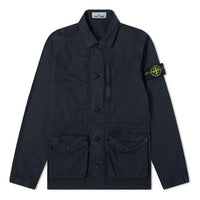 Men's STONE ISLAND Distress Multiple Pockets Jacket Blue 7415439WN-V0120