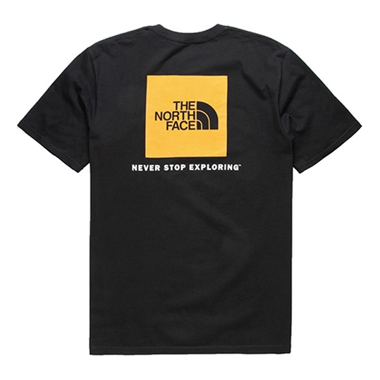 THE NORTH FACE Box Logo Printing Short Sleeve Couple Style Black NF0A554OAKX
