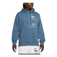 Nike Club Multi Logo Pullover Hoodie 'Blue' DX0783-491
