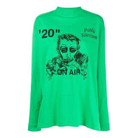 Off-White Logo Portrait Embroidered Long Sleeves Unisex Green OMAB032F191850184010