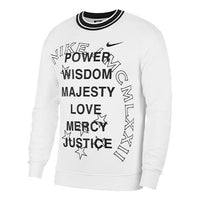 Nike Alphabet Printing Casual Sports Round Neck Pullover White CJ4963-100