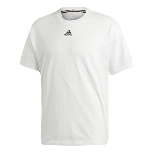 adidas M MH 3S Tee Stripe Sports Round Neck Short Sleeve White DX7656