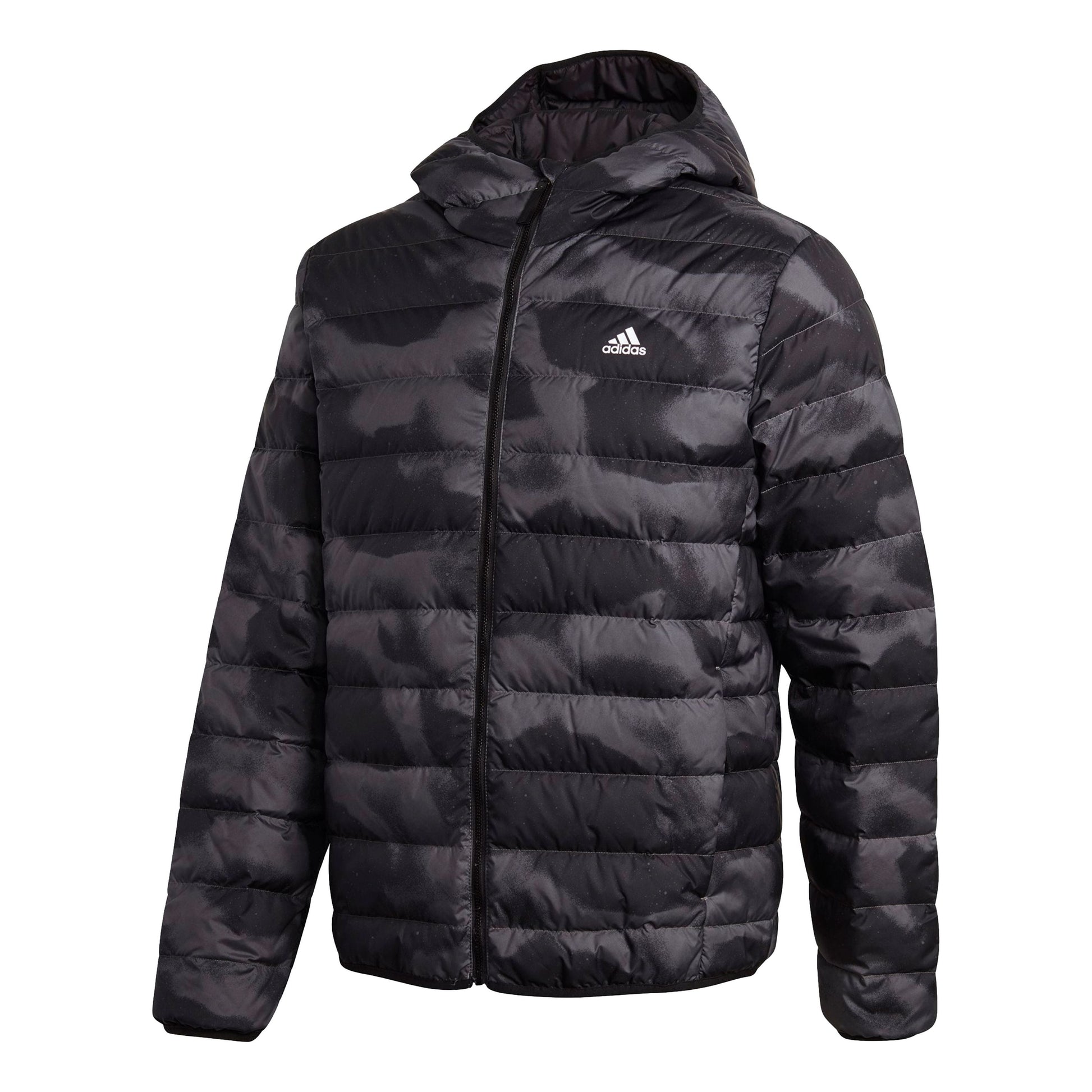 adidas Outdoor Sports Printing hooded down Jacket Gray FT2513