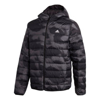 adidas Outdoor Sports Printing hooded down Jacket Gray FT2513