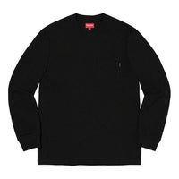 Supreme FW19 Week 12 L/S Pocket Tee Black Long Sleeves Unisex T-Shirt SUP-FW19-1032