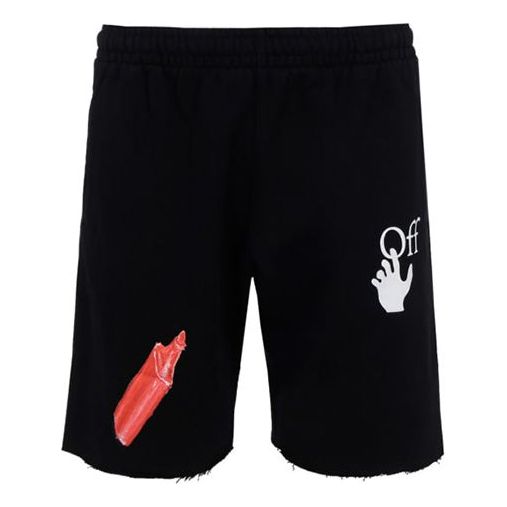 Off-White FW20 Pascal Applique Casual ShortsMen's Black OMCI006F20FLE0021001