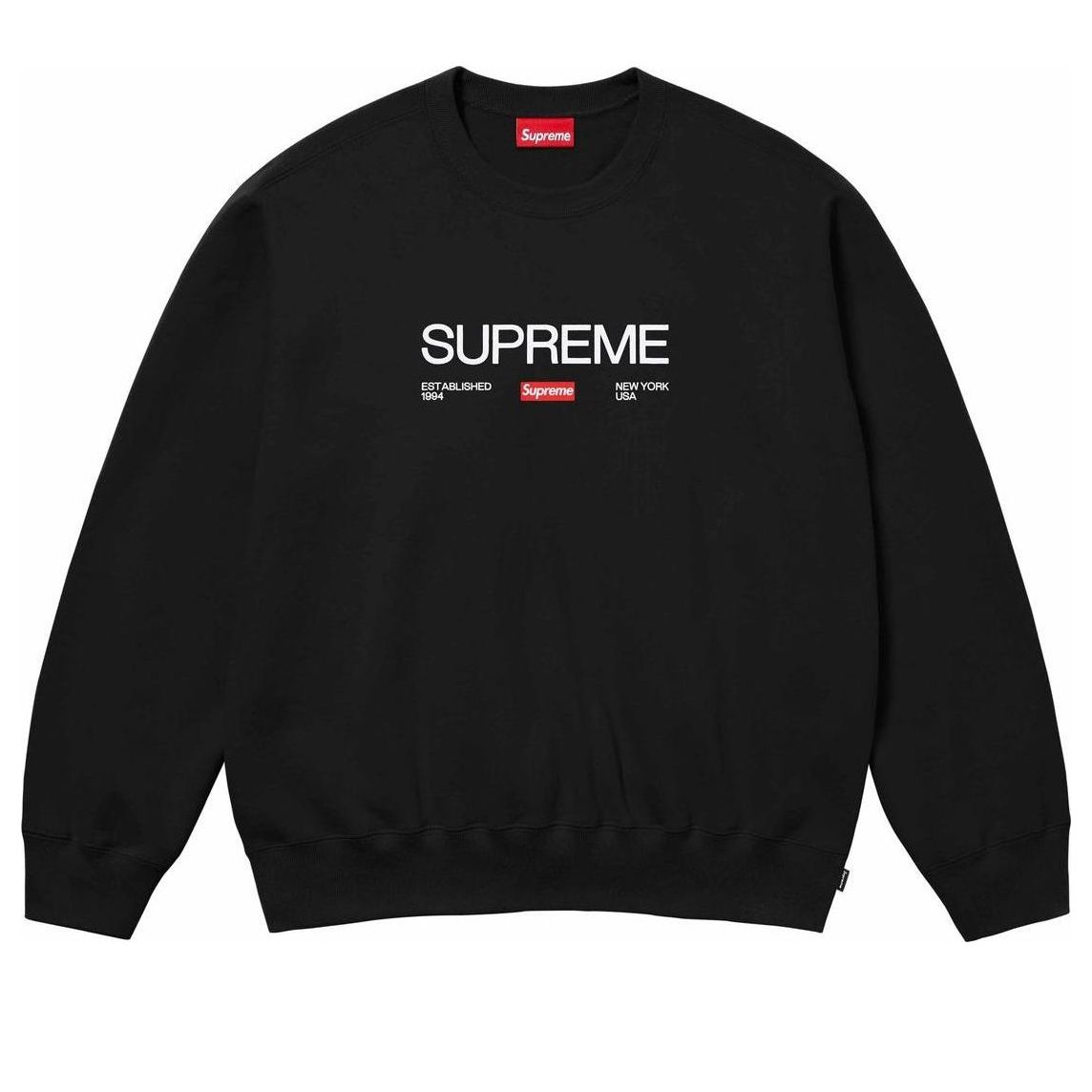 Supreme Established Crewneck 'Black White' SUP-SS24-167