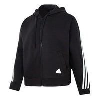 (WMNS) adidas Future Icons 3-Stripes Full-Zip Hoodie 'Black White' HT4715