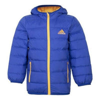 (GS) adidas Lightweight Down Jacket Asia Sizing 'Blue Yellow' H40324