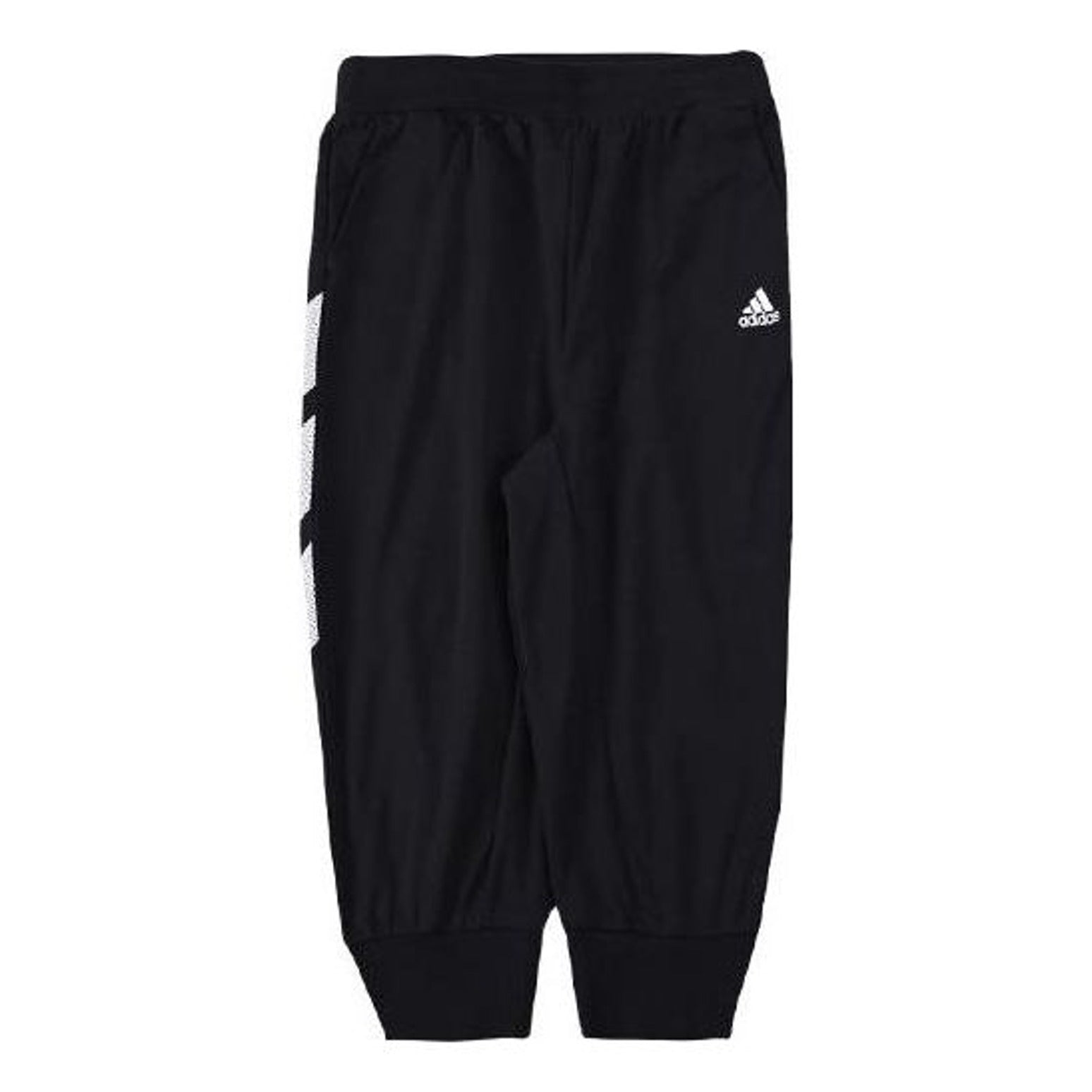 (GS) adidas Straight 3/4 Length Pants Asia Sizing 'Black White' HM0945