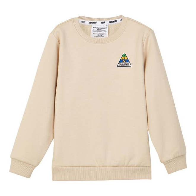 (GS) Skechers Casual Graphic Crew Sweater 'Beige' L423K068-01CG