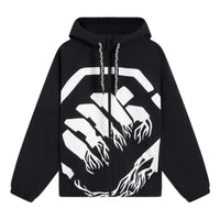 Li-Ning BadFive Big Logo Full Zip Hooded Jacket 'Black White' AFDS569-4