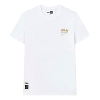 Men's FILA x Crossover Casual Printing Breathable Knit Short Sleeve White T-Shirt F11M228109F-WT