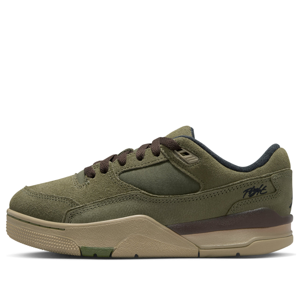 (GS)  Air Jordan Flight Court 'Medium Olive Baroque Brown' HF3333-202