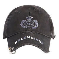 Balenciaga BB Destroyed Piercing Cap 'Black' 661887410B21077