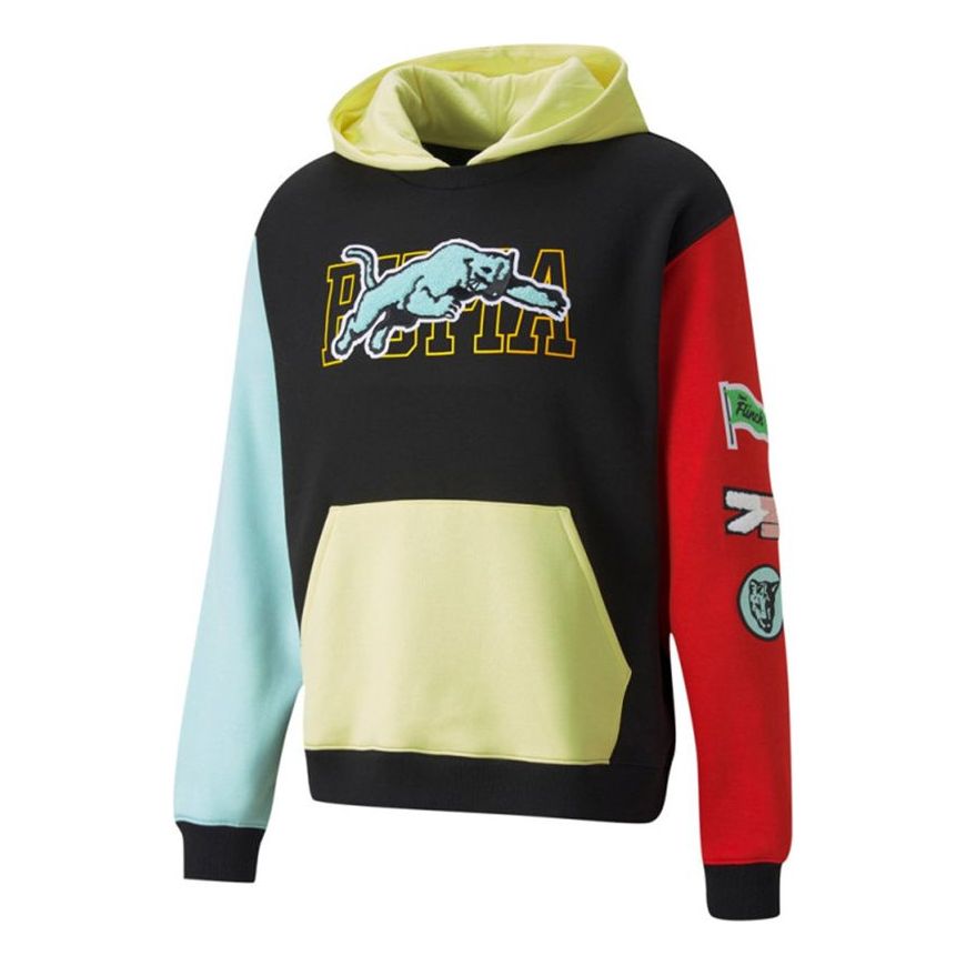 PUMA Combine Hoodie Sweatshirt 'Black Yellow Red Blue' 532102-01